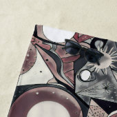 モダン抽象芸術幾何学的デジタルパターン46 ビーチタオル (インサイチュ)