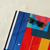 モダン抽象芸術幾何学的デジタルパターン47 ビーチタオル (インサイチュ)