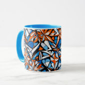 モダン抽象芸術幾何学的デジタルパターン50 マグカップ (正面左)