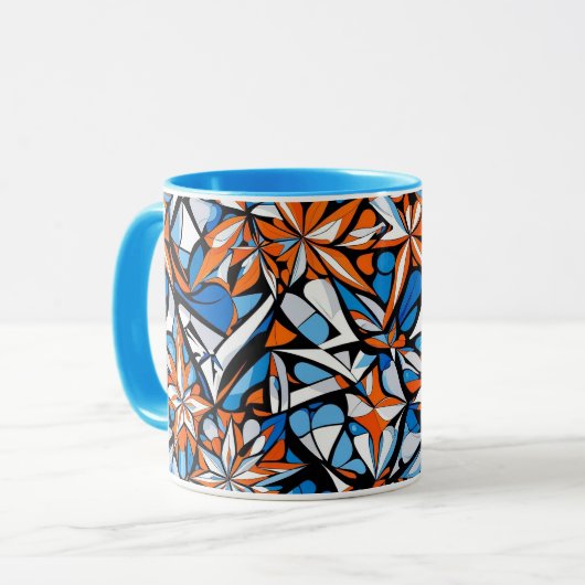 モダン抽象芸術幾何学的デジタルパターン50 マグカップ (正面左)