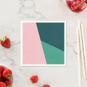 モダン抽象芸術幾何学的パステルピンク スタンダードカクテルナプキン (インサイチュ)