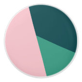 モダン抽象芸術幾何学的パステルピンク セラミックノブ (正面)