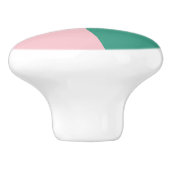 モダン抽象芸術幾何学的パステルピンク セラミックノブ (側面)