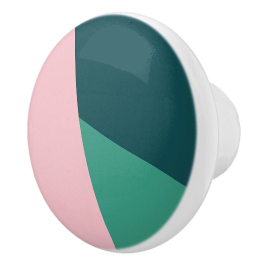 モダン抽象芸術幾何学的パステルピンク セラミックノブ (右)