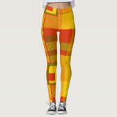 モダン抽象芸術幾何学的パターンデザイン レギンス (正面)