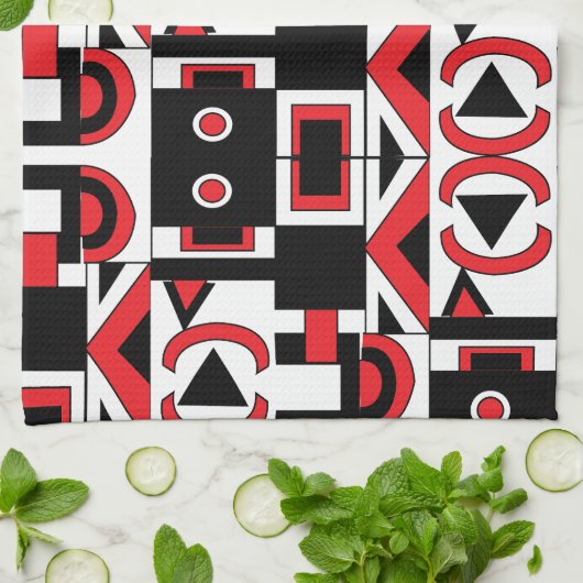 モダン抽象芸術幾何学的パターン キッチンタオル (折り畳み)