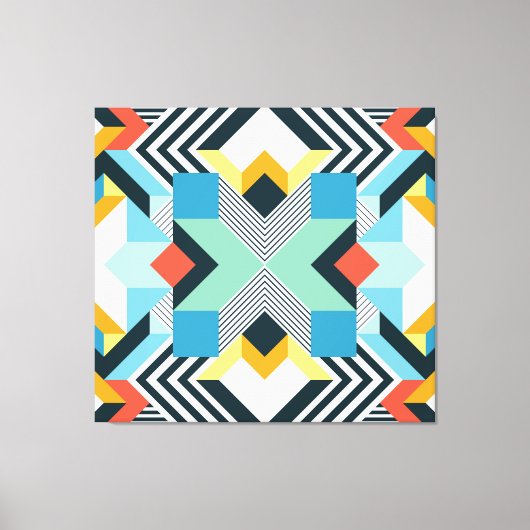 モダン抽象芸術幾何学的パターン。 キャンバスプリント (正面)