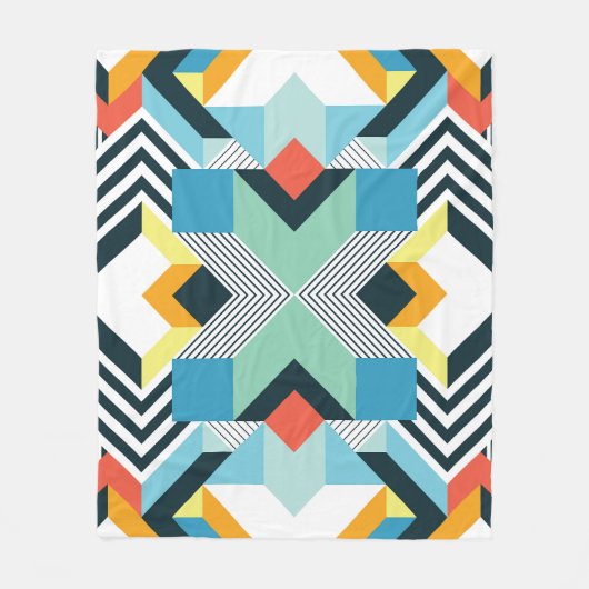 モダン抽象芸術幾何学的パターン。 フリースブランケット (正面)