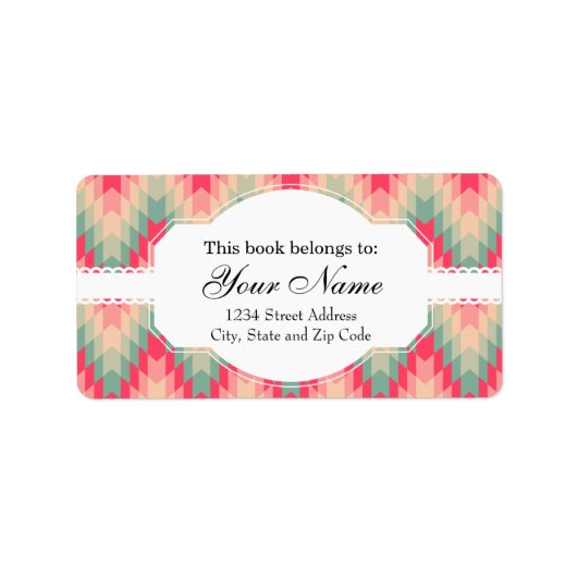 モダン抽象芸術幾何学的パターン ラベル (正面)