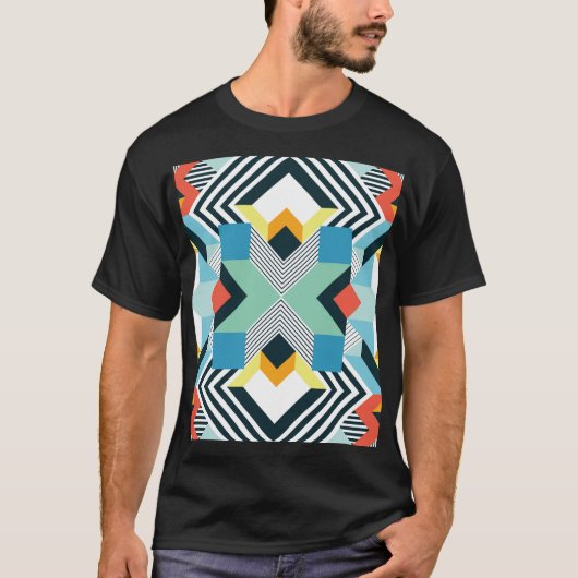 モダン抽象芸術幾何学的パターン。 Tシャツ (正面)