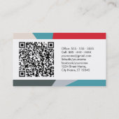 モダン抽象芸術幾何学的フォトQRコード 名刺 (裏面)