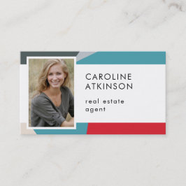 モダン抽象芸術幾何学的フォトQRコード 名刺