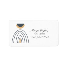 モダン抽象芸術幾何学的ミニマル住所 シール