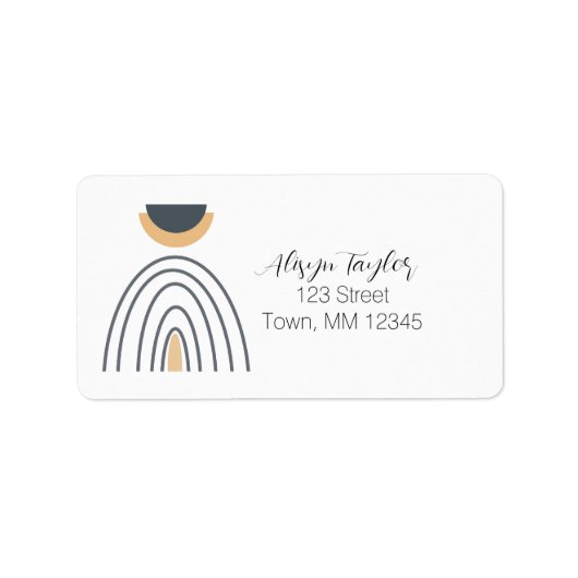 モダン抽象芸術幾何学的ミニマル住所 シール (正面)