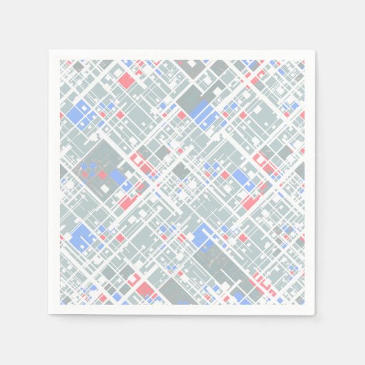 モダン抽象芸術幾何学的 スタンダードカクテルナプキン (正面)