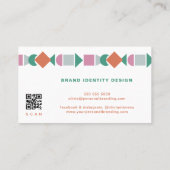 モダン抽象芸術幾何学的QRコードカラフル 名刺 (裏面)