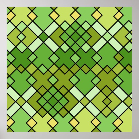 モダン抽象芸術幾何学 ポスター (正面)