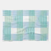 モダン抽象芸術幾何正方形パターンキッチン キッチンタオル (横)