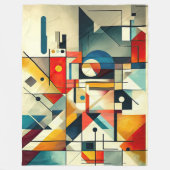 モダン抽象芸術幾何絵を描の フリースブランケット (正面)