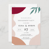 モダン抽象芸術形状婚約パーティ ポストカード (正面/裏面)