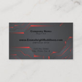 モダン抽象芸術技術デザイン |黒の赤 名刺 (裏面)