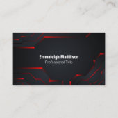 モダン抽象芸術技術デザイン |黒の赤 名刺 (正面)