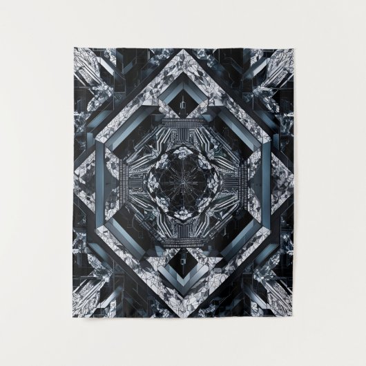 モダン抽象芸術技術： Geo-Cyberpunk ZX-91 タペストリー (正面)