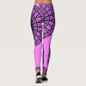 モダン抽象芸術描画深い内の青 – ピンク色： #FF7 レギンス (裏面)