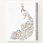 モダン抽象芸術数々のカラー孔雀 ノートブック (裏面)
