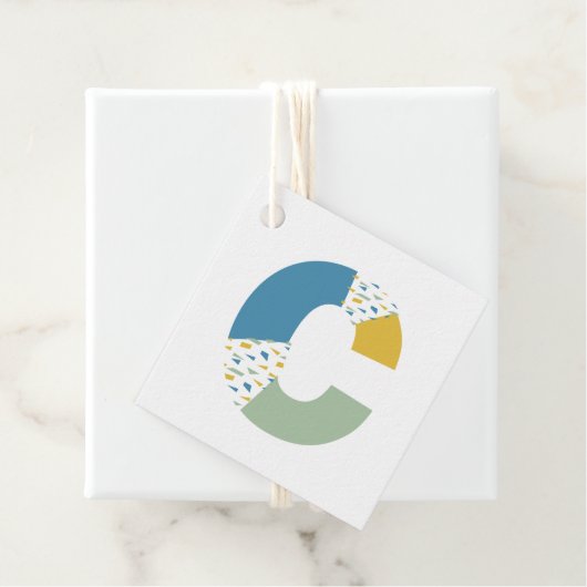 モダン抽象芸術文字Cモノグラムパーソナライズされた フェイバータグ (インサイチュ)