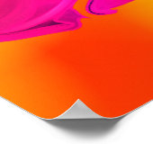 モダン抽象芸術明るい赤紫色(マゼンタ)花 ポスター (角)