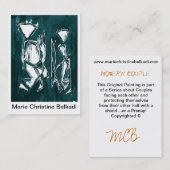 モダン抽象芸術暗いティール（緑がかった色）グレーのネットワ芸術的ーク 名刺 (正面/裏面)