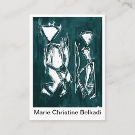 モダン抽象芸術暗いティール（緑がかった色）グレーのネットワ芸術的ーク 名刺