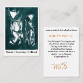 モダン抽象芸術暗いティール(緑がかった色)グレーのネットワ芸術的ーク 名刺 (正面/裏面)