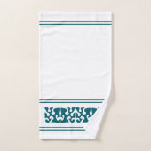 モダン抽象芸術暗黒ティール(緑がかった色)形状芸術 バスタオルセット (ハンドタオル)