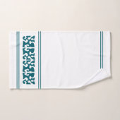 モダン抽象芸術暗黒ティール(緑がかった色)形状芸術 バスタオルセット (ハンドタオル)