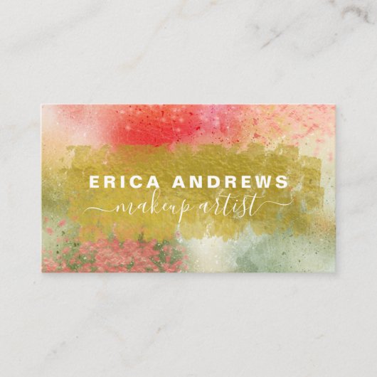 モダン抽象芸術書道台本メイクアップアーティスト 名刺 (正面)