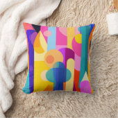 モダン抽象芸術模様の明るいカラフル装飾 クッション (ブランケット)