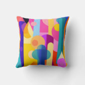 モダン抽象芸術模様の明るいカラフル装飾 クッション (裏面)