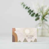 モダン抽象芸術横向き図形 名刺 (スタンド正面)