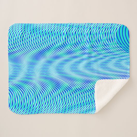 モダン抽象芸術水の夏サイケデリックトリップ(幻覚体験)のような シェルパブランケット (正面(横))