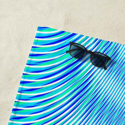モダン抽象芸術水の夏サイケデリックトリップ（幻覚体験）のような ビーチタオル (インサイチュ)