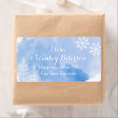 モダン抽象芸術水の色が青く跳ね結婚上がる ラベル (インサイチュ)