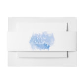 モダン抽象芸術水の色が青く跳ね結婚上がる 招待状ベリーバンド (正面例)