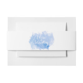 モダン抽象芸術水の色が青く跳ね結婚上がる 招待状ベリーバンド