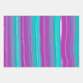 モダン抽象芸術水の色のストライプ ラッピングペーパーシート (正面2)