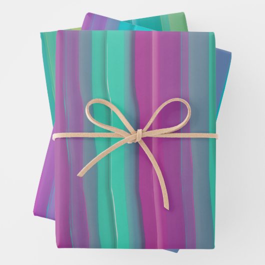 モダン抽象芸術水の色のストライプ ラッピングペーパーシート (インサイチュ)