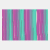 モダン抽象芸術水の色のストライプ ラッピングペーパーシート (正面)