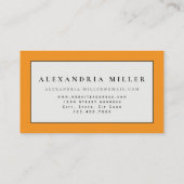 モダン抽象芸術水の色の葉 |オレンジ 名刺 (裏面)