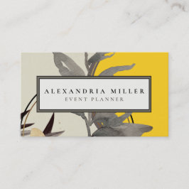 モダン抽象芸術水の色の葉 |黄色 名刺
